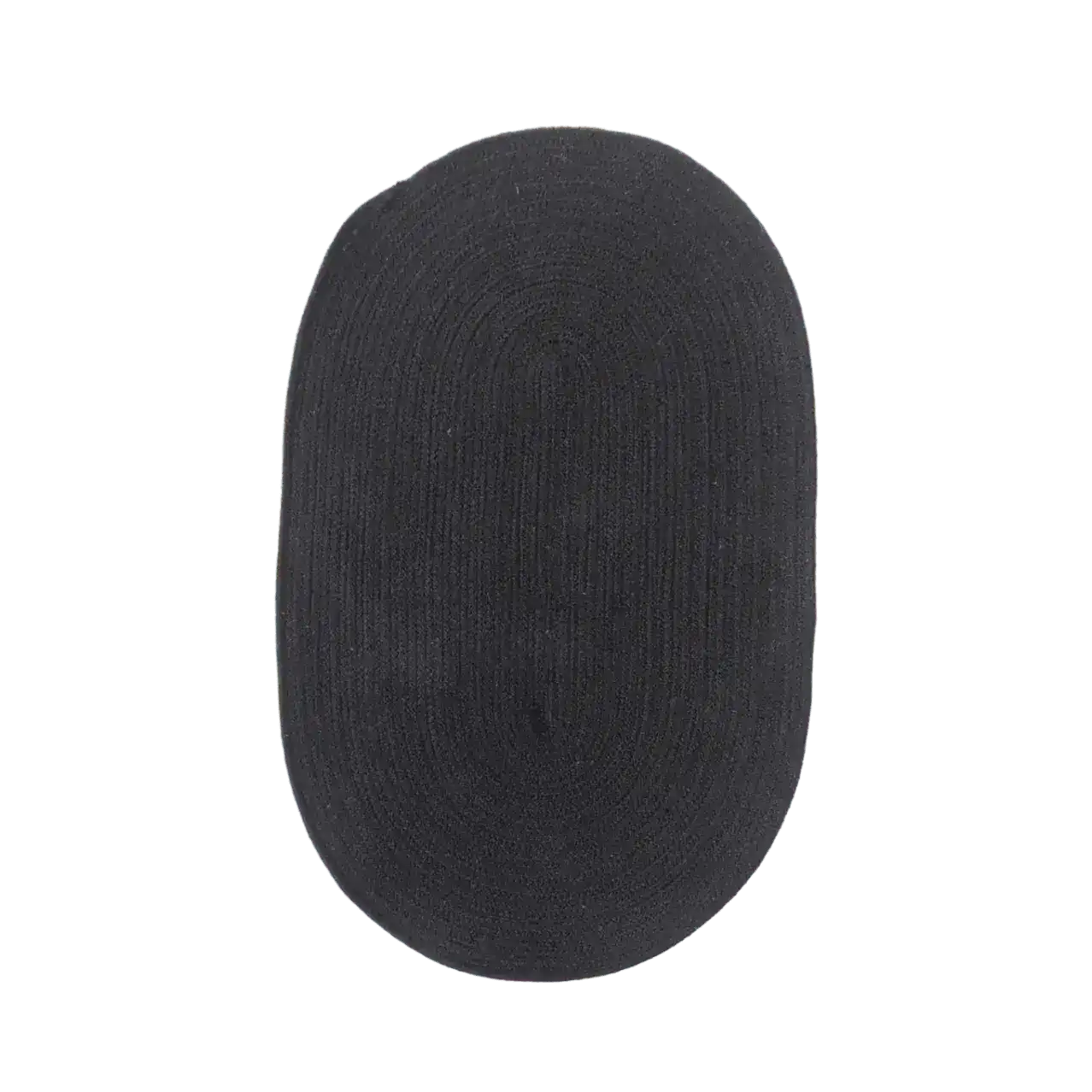 Black Woven Oval Jute Rug MAIA HOMES