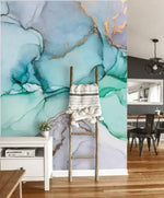 Blue Abstract Watercolor Marble Wallpaper