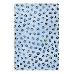 A stylish Blue Leopard Print Hand Tufted Wool Area Rug, perfect for enhancing the decor of an office or formal dining room. This elegant dining room carpet features a captivating leopard pattern in shades of blue and black, adding a touch of sophistication to any space.