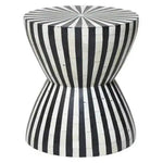 Bone Inlay Modern Striped Round Side Table