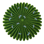 A vibrant green wool rug featuring a hand-tufted design with butterflies over a flower pattern. Perfect as an area rug for a living room or office, this round rug adds a lively touch to large living room spaces.