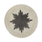 Charleen Round Beaded Placemat - White/Steel Gray