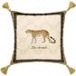 Cheetah Wild Cat Decorative Velvet Throw Pillow Cover with Tassels - MAIA HOMES