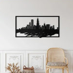 Chicago Skyline Metal Wall Hanging Decor Black