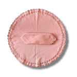 Embroidered Scalloped Round Biodegradable Napkins Peach orange