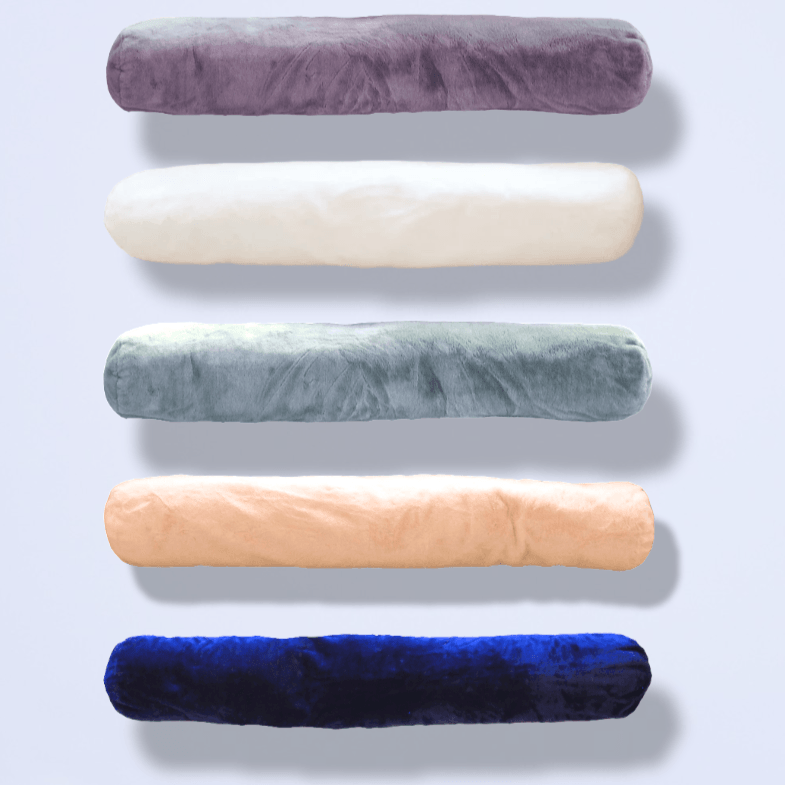Faux Fur Extra Long Bolster Pillow with Adjustable Insert - Blue
