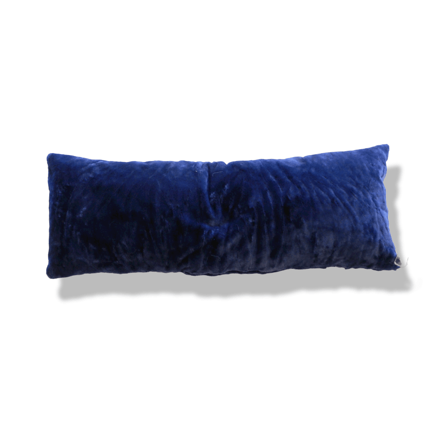 Faux Fur Lumbar Pillow with Adjustable Insert Blue MAIA HOMES