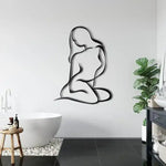 Female Body Beauty Metal Wall Decor Black