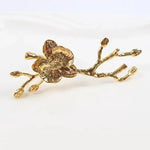 Floral Napkin Rings - 4 pcs Gold