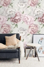 Floral Oversized Peony Watercolor Wallpaper