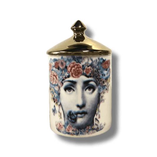 Flower Lina Cavalieri Candle Jar with Gold Lid - MAIA HOMES