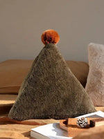 For the Love of Holiday Faux Fur Accent Pillow Dark Green 15.7"