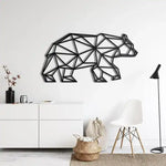 Geometric Bear Metal Wall Decor Black