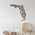 Geometric Florida Map Metal Wall Decor
