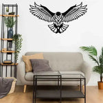 Geometric Flying Eagle Metal Wall Decor Black
