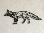 Geometric Fox Metal Wall Art Black
