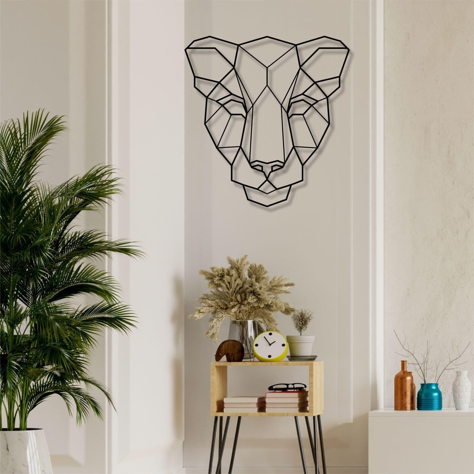 Metal good Lion Art, Geometric Lion Face , Metal Wall Art, Lion Sign, Metal Wall ,Indoor Outdoor Decor, Home Decor,