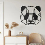 Geometric Panda Head Metal Wall Hanging Decor Black