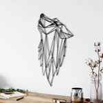 Geometric Wolf Head Metal Wall Decor Black