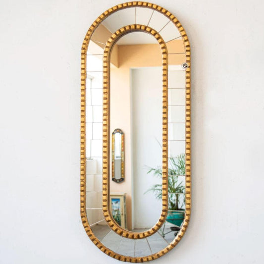 Golden Peruvian Oval Double Wall Mirror - MAIA HOMES