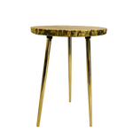 Golden Quartz Agate Organic Edge Accent Table