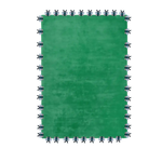 A vibrant Green Bees Love Hand Tufted Wool Rug, perfect for adding a touch of nature to your living room or bedroom. This area rug features a lush green field with intricate bee designs along the edges, offering a unique blend of style and comfort for your home.