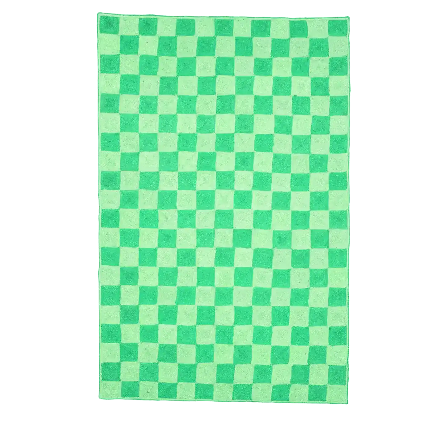 Green Checker Jute Rug MAIA HOMES