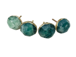 Green Fluorite Agate Cabinet Door Pull Handle - Set of 4 Rose Gold
