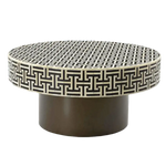 Handmade Bone Inlay Geometric Pattern Coffee Table
