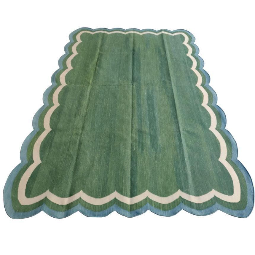 Mint Green Boho Runner Rug with Tassels Long Light Green Bath Mat