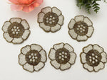 White Gold Flower Beaded Coasters