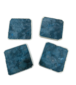 Labradorite Agate Coaster - Set of 4 Rose Gold