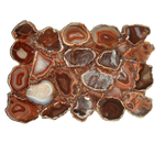 Large Red Agate Cheese Platter Tray Rose Gold