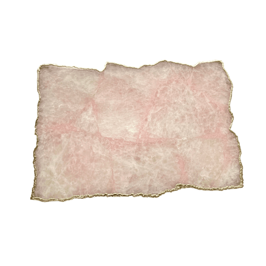 Large Rose Quartz Agate Cheese Platter Tray - MAIA HOMES