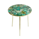 Light Green Agate Round Accent Table
