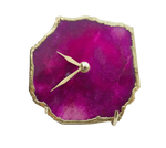 Magenta Agate Aventurine Wall and Desk Clock Rose Gold