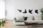 Metal Flying Birds Metal Wall Hanging Decor Black