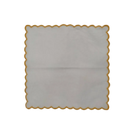 Mini Scalloped White Cotton Napkins with Embroidered Trim