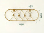 Minimalist Oval Wall Hanging Hook Gold, Small