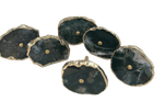 Moss Green Agate Cabinet Door Pull Handle - Set of 6 Rose Gold