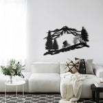 Mountain Biker Metal Wall Decor Black