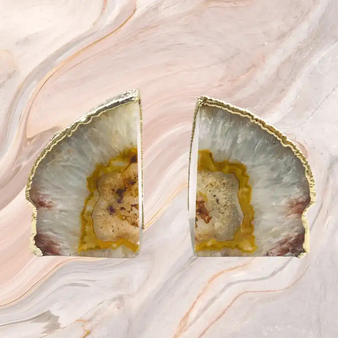 Agate bookends deals