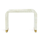 Natural Stripe Waterfall Bone Inlay Console Table with Brass Leg