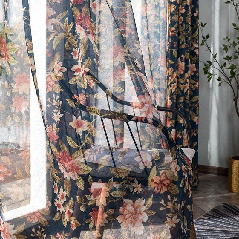 Nina Floral Sheer Curtain - MAIA HOMES