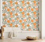 Orange and Green Leaves Illustration Wallpaper