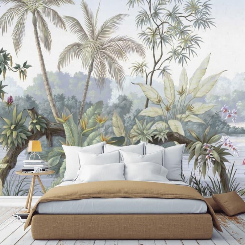 Tropical Rainforest Wall Mural Peel and Stick Self Adhesive Jungle