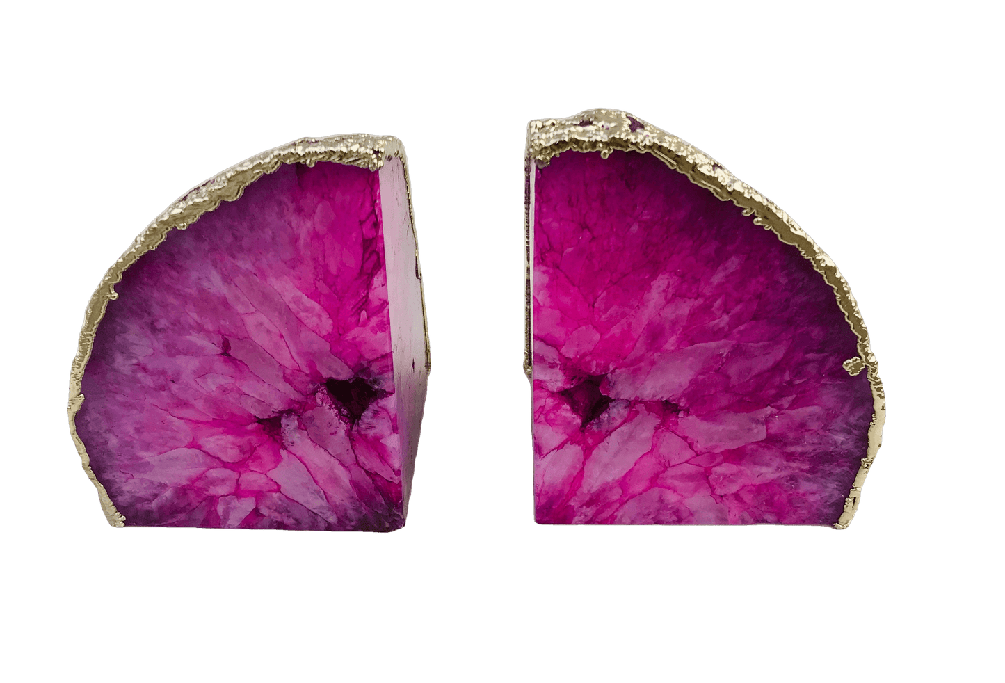 Pink Plated Agate Bookends - MAIA HOMES
