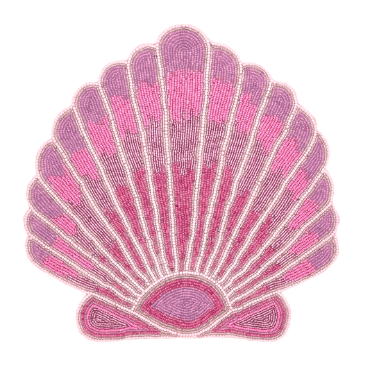 Pink Sea Shell Beaded Placemat - Set of 4 - MAIA HOMES