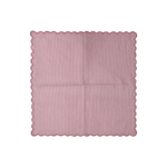 Punch Pink Stripes on White Scalloped Cotton Napkins