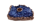 Purple Agate Gemstone Taper Candle Holder Rose Gold